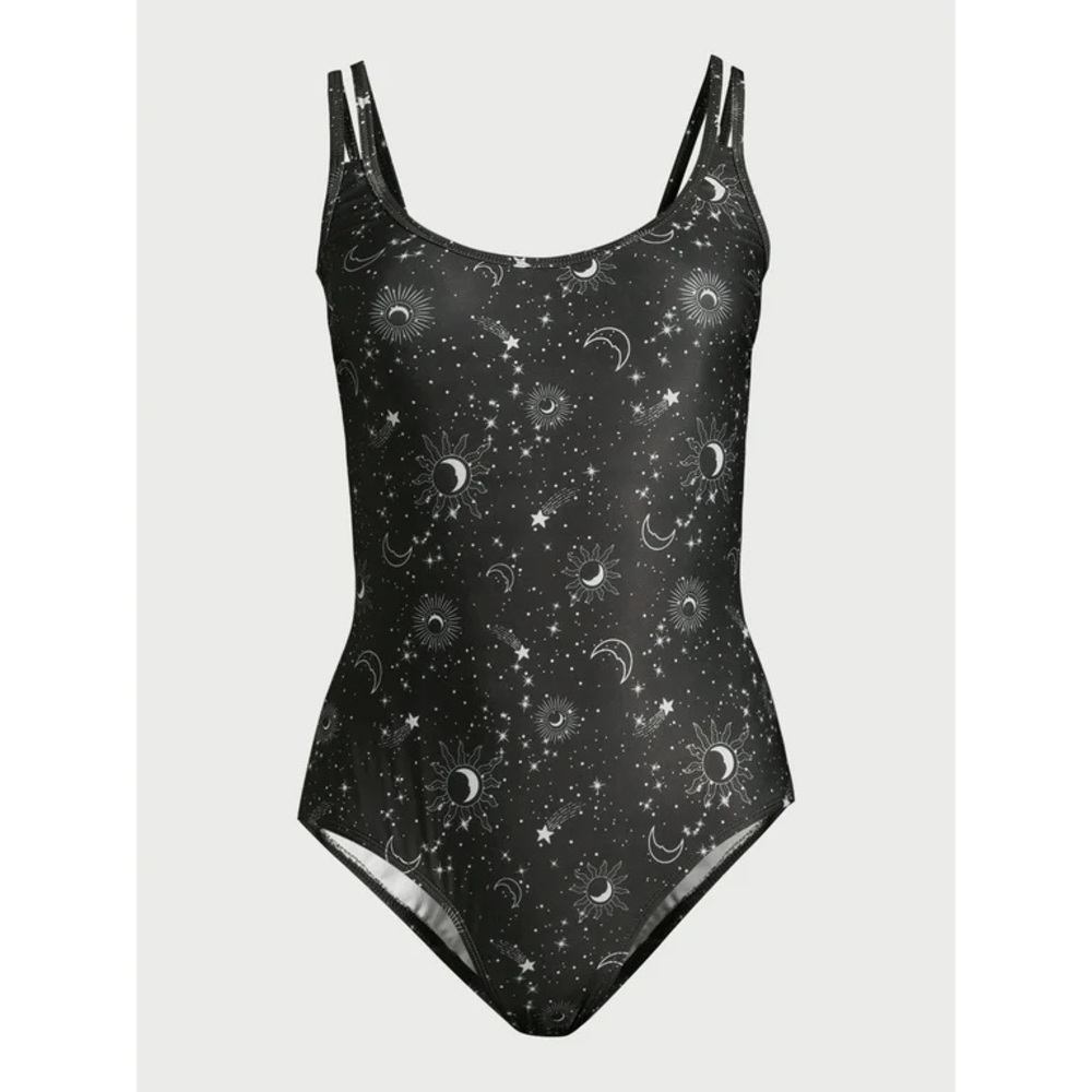 No Boundaries Juniors’ Multi-Strap One-Piece Swimsuit